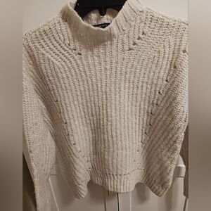 American Eagle Textured Cream Crew Neck Sweater